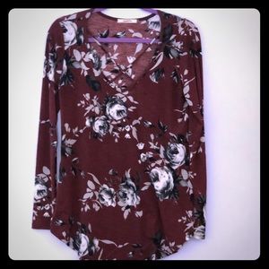 Maroon Floral Blouse